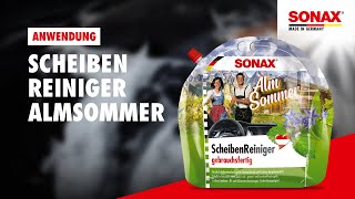 Anwendung SONAX Scheibenreiniger Almsommer gebrauchsfertig 3 Liter [upl. by Eiliah]