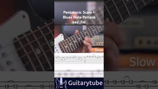 Guitar Tutorial  Pentatonic Scale  Blues Note Pattern key Fm by Alan guitarlesson tabs shorts [upl. by Divadnoj]