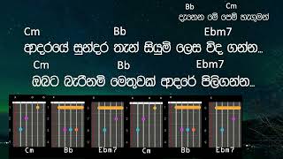 liyannata pem hasunak by chamara weerasinghe lyrics vidio amp🎸guitar chords vidio for the beginners [upl. by Enad]