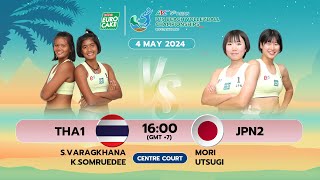 THA1  JPN2  QF  Women Asian U19 Beach Volleyball 2024 [upl. by Phare]