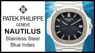 Patek Philippe Nautilus Blue Dial UNBOXING amp REVIEW  Stainless Steel Automatic Diver 57111A010 [upl. by Rab132]