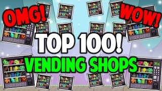 Growtopia  Top 100 Vending Shops [upl. by Rawde]