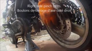 Front wheel take off ST1100 pan european Depose roue avant [upl. by Nancee]