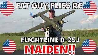 FLIGHTLINE B25J MITCHELL BEST MAIDEN YET by Fat Guy Flies RC [upl. by Anica210]