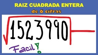 Raiz cuadrada de un numero de siete cifras 1523990  Aritmetica Videos de Matematicas [upl. by Kaslik]