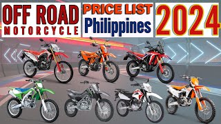 Off Road motorcycles price list in philippines 2024 [upl. by Schear]