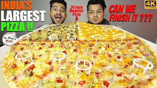 CAN WE FINISH INDIAS LARGEST PIZZA  24inch Monster Pizza From La Pinoz Mukbang with Elder Brother [upl. by Bram]