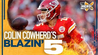 Blazin 5 Colin Cowherds picks for Week 13 of the 2021 NFL season  THE HERD [upl. by Auqinot]