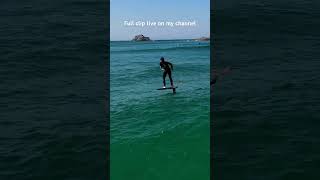 Kernow Autumn clip live on my channel hydrofoil hydrofoiling surf surfing drone [upl. by Nylodnewg]