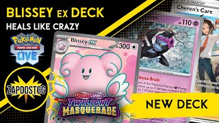 Blissey ex Deck With Munkidori From Twilight Masquerade Is TANKY Pokemon TCG [upl. by Pammy157]