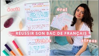 RÉUSSIR SON BAC DE FRANÇAIS  oral écrit fiches stress [upl. by Swanson]