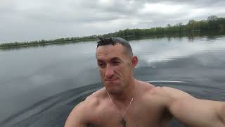 Swimming in cold water Hardening the body with cold water Ukrainian lifestyle [upl. by Egag]