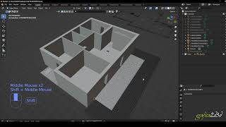 Modellare una casa con blender senza plugin  08 pavimenti piano primo [upl. by Baruch]