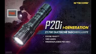 Nitecore P20i 1800 Lumen taktische Taschenlampe [upl. by Noiz709]