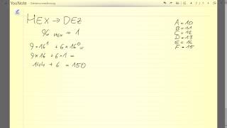 Zahlenumrechnung Hexadezimal in Dezimal [upl. by Assilana130]