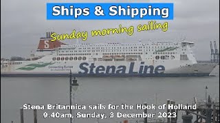 Sunday morning sailing Stena Britannica passing Hapenny Pier at Harwich 3 December 2023 [upl. by Maryn]