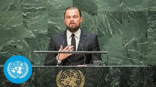 Leonardo DiCaprio UN Messenger of Peace at the opening of Climate Summit 2014 [upl. by Tizes680]