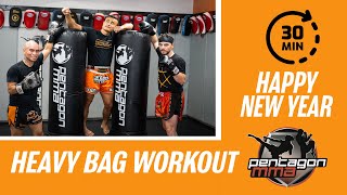 New Years Muay Thai Kickboxing Heavy Bag Workout Compilation [upl. by Onaicilef]