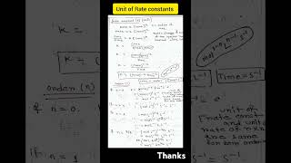 Unit of Rate constants chemical kinetics physicalchemistry chemistry ytshorts shorts csirnet [upl. by Ezaria938]