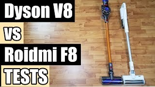 Dyson V8 Absolute Vs Roidmi F8 Storm Cordless Vacuum Tests and Review [upl. by Mackey]