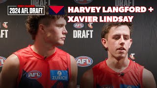 Harvey Langford and Xavier Lindsay  Melbournes First Round Picks  AFL Draft Night 2024 [upl. by Murdocca]