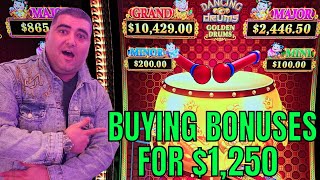 Buying Bonuses Until To Hit JACKPOT On NEW Dancing Drums Golden Drums Slots 🥁 [upl. by Sinaj337]