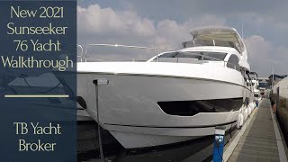 New 2021 Sunseeker 76 Yacht in Wenge Wood Colour [upl. by Yelsa]