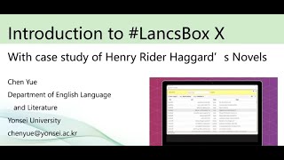 BK21 Eng Introduction to LancsBox X and Practice [upl. by Artemas]