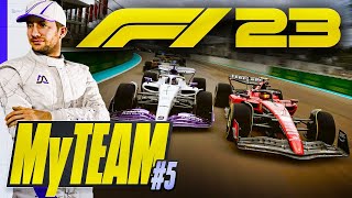 WE GOT A RED FLAG  F1 23 My Team Career Part 5 Miami GP [upl. by Nappie194]