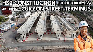 HS2 CONSTRUCTION  CURZON STREET TERMINUS  4K DJI MINI 4 PRO DRONE  5TH 0CTOBER 2024 [upl. by Aianat317]