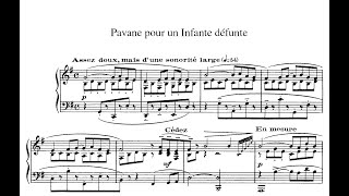 Ravel  Pavane pour une infante défunte piano score [upl. by Kcinnay]