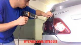 JAYBOUI TV APPLYING SMOKED TAIL LIGHT FILM ON 09 COROLLA [upl. by Nylrac618]