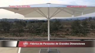 Parasol SPS Serie 9000 Max Resistente hasta 60m apertura manivela [upl. by Suiravat]