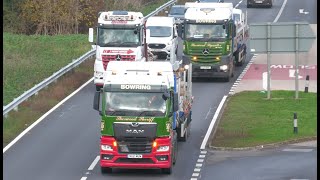 MAN  BOWRING  Sherwood Sheriff  special transport  A1M motorway truck spotting [upl. by Yeroc]