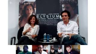 Batepapo com Alice Braga e Wagner Moura ElysiumBrasil [upl. by Nillek]