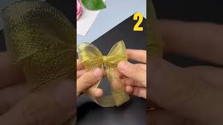 3 Easy Types Of Making Bow 🎀bow making design shorts viral [upl. by Hgielsel288]