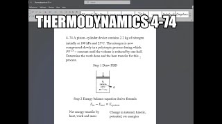 Thermodynamics 474 A piston–cylinder device contains 22 kg of nitrogen initially at 100 kPa and [upl. by Vanzant896]