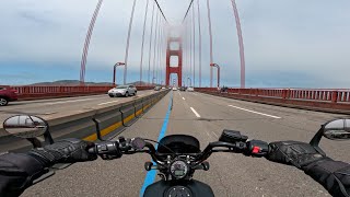 Foggy Golden Gate crossing  Indian Scout  Raw sound POV [upl. by Olivann]