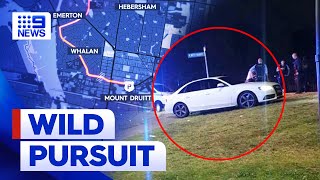 Teens allegedly led police on a wild chase across Sydney in stolen luxury car  9 News Australia [upl. by Aynor]