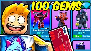 100 Gems Marketplace Challenge In Toilet Tower Defense [upl. by Cristi816]