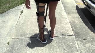 Walking in an Ankle Knee Foot Orthosis Please help [upl. by Burwell]