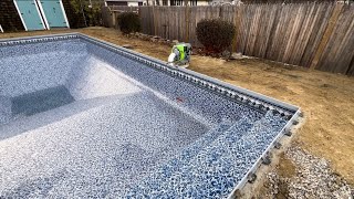 INSTALLING POOL LINERS IN NOVEMBER swimmingpool liner november video [upl. by Reisfield]