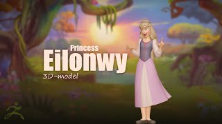 3Dsculpting of Princess Eilonwy The Black Cauldron [upl. by Llerrut]