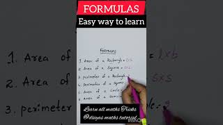 Mensuration Formulas🔥Learn easilyall formulas and tricksDivyasMathsTutorial [upl. by Enimassej269]