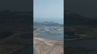 Passenger view flying over amp away from Incheon Airport onboard A320neo [upl. by Esila]