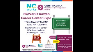 NCWorks Rowan Career Center Expo  July 18 2024 [upl. by Ikeda64]