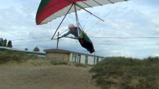 Extreme hang glider control  flying backwards in 30mph wind with gusts [upl. by Atirhs]