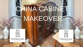 China Cabinet Makeover from PoshUpCycle [upl. by Enelhtak678]