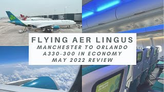 Aer Lingus A330300 Review  Manchester to Orlando International  May 2022 [upl. by Amalburga]