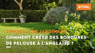 Comment créer des bordures de pelouse à langlaise  Conseil de jardinage STIHL [upl. by Olsen]